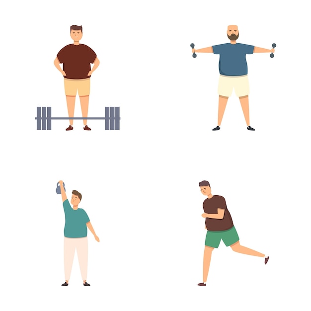 Vetor diferentes homens a fazer diferentes exercícios.