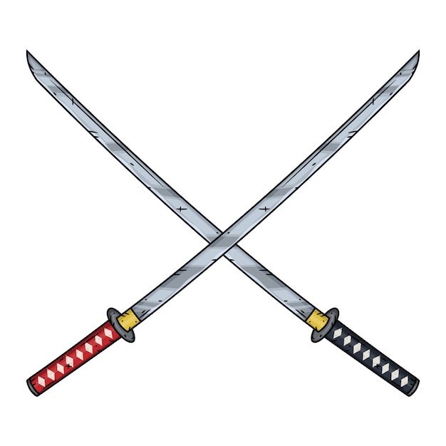 Duas katanas cruzadas