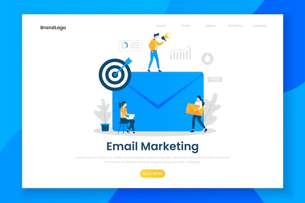 E-mail marketing conceito moderno design plano