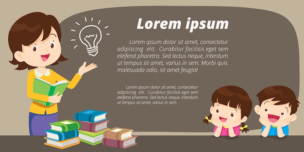 Vetor educação arregaçar modelo de carrinho de bandeira., aprendizagem de professor e aluno, atividades escolares