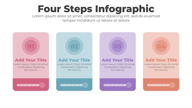 Vetor elementos abstratos de gráfico e diagrama com infográfico de 4 etapas