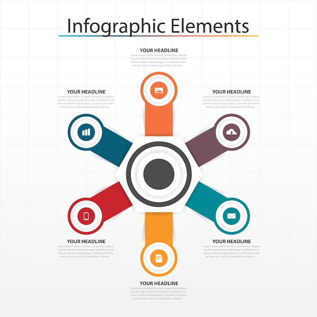 Elementos de Infografia do negócio colorido do círculo