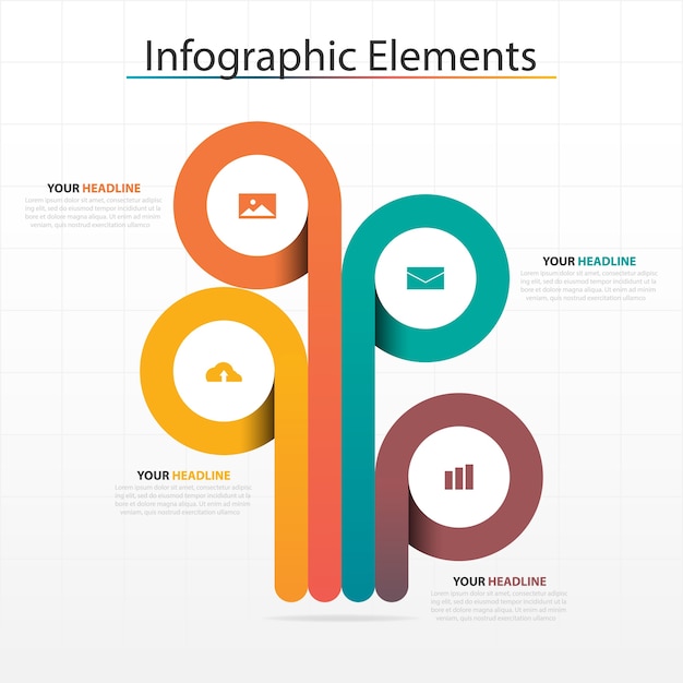 Elementos de Infografia do negócio colorido do círculo