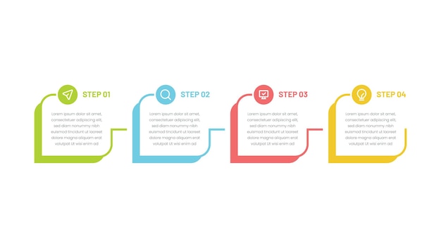 Vetor elementos do infográfico de negócios de 4 etapas