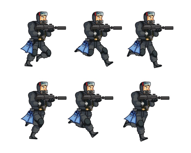 Elite Special Force Frogman Game Sprite