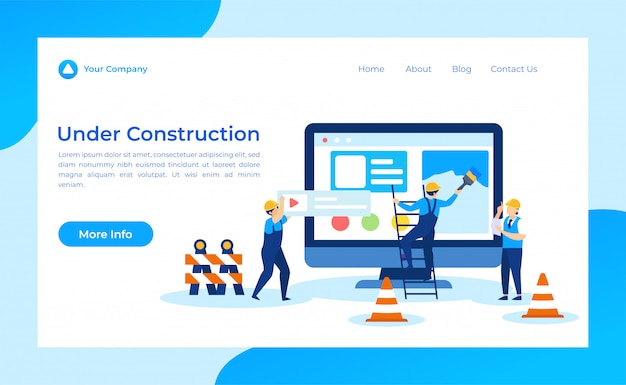 Vetor em construção landing page