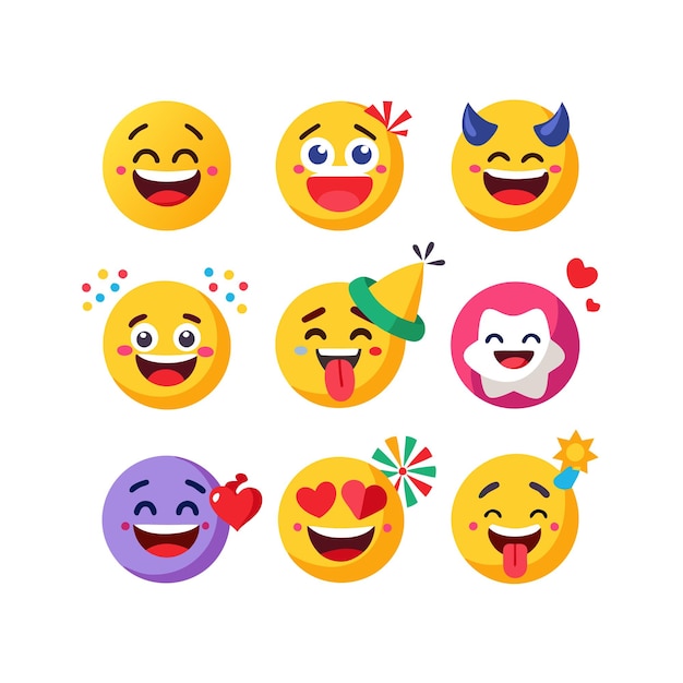 Vetor emoji de reação social