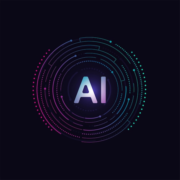 Vetor estilo de linha de circuito de inteligência artificial design de aprendizagem de máquina tecnologia digital de rede inteligente