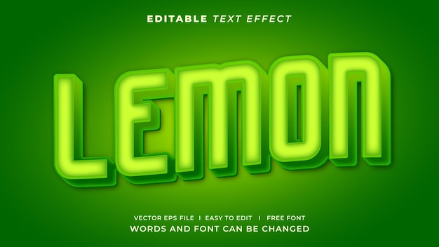 Estilo de verde limão com efeito de texto editável