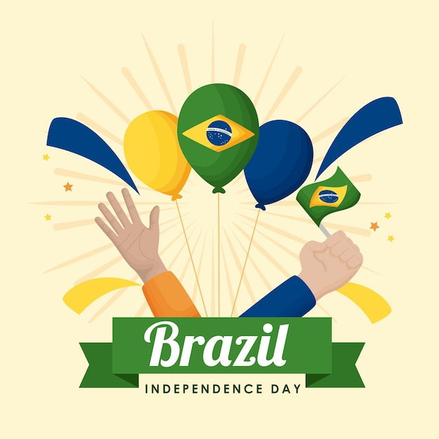 Feliz Dia da Independência do Brasil balões de hélio