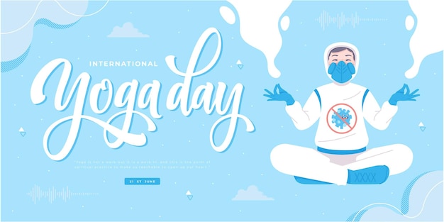 feliz dia de ioga conceito banner design