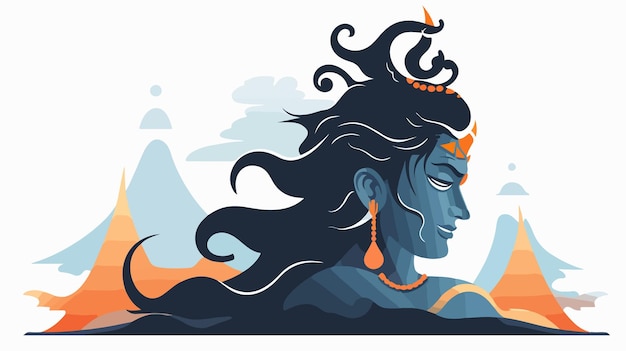 Vetor feliz maha shivratri com shiv ling um festival hindu