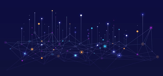 Fundo de informações visuais de big data, rede social, conceito, conexão, vetorial, fundo