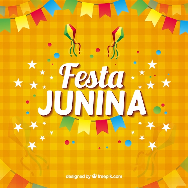 Vetor fundo de junina de festa laranja