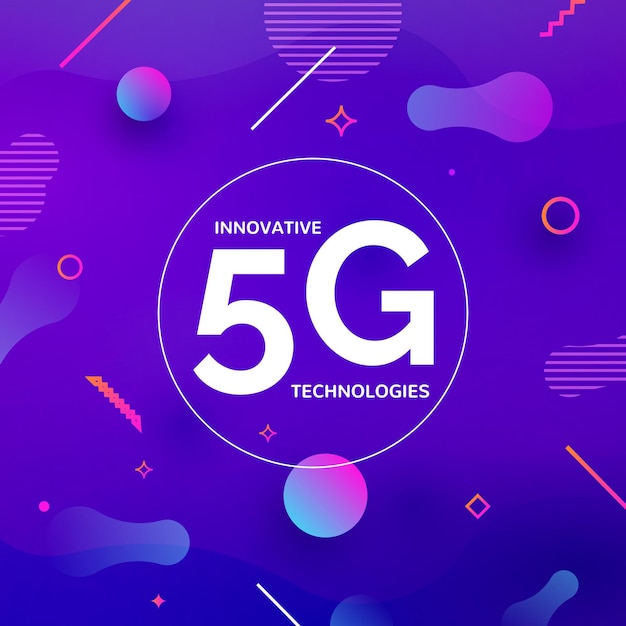 Fundo de rede de conexão de internet sem fio 5G. Conceito de telefone móvel de comunicação de dados 5g de alta velocidade.