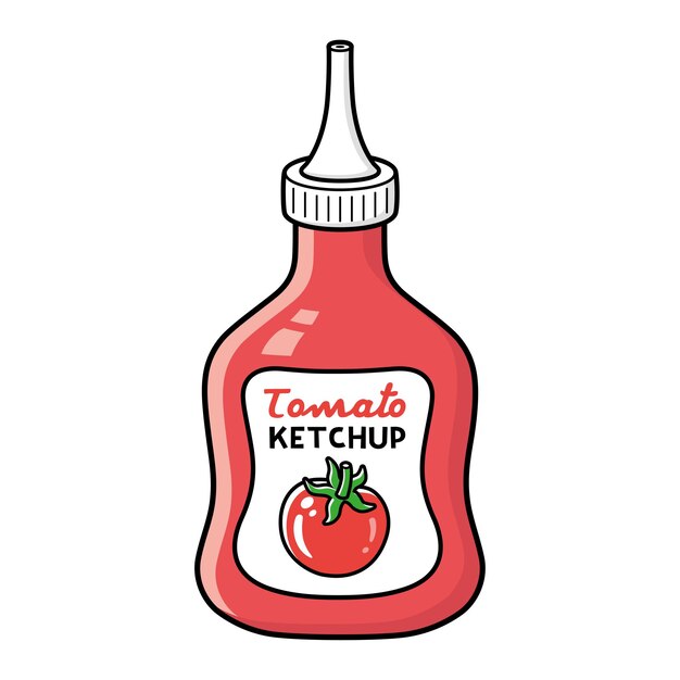 Vetor garrafa de ketchup de tomate vermelho