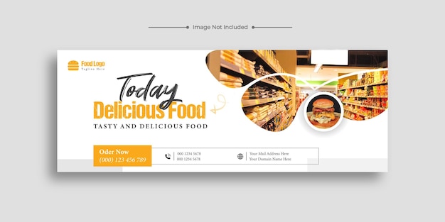 Hoje capa de facebook de restaurante de menu de comida deliciosa ou modelo de banner da web