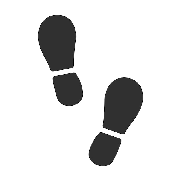 Vetor Ícone de passo andar vetor de pegada de passo ícone de sapato de homem negro plano