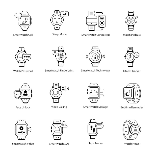 Ícones de relógios inteligentes