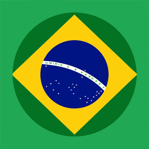 Vetor ilustração da bandeira do brasil em fundo branco