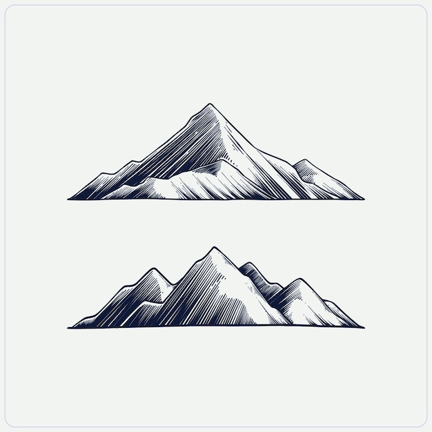 Vetor ilustração de contorno de montanha de design plano