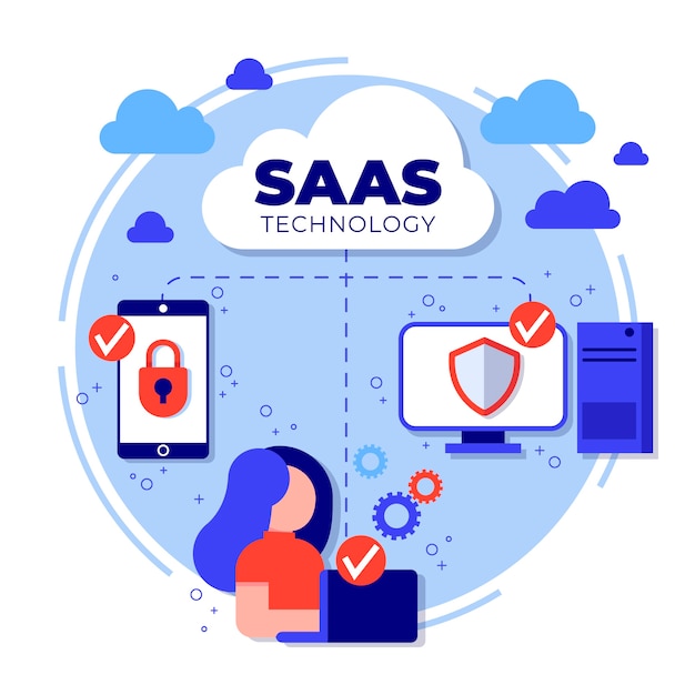 Ilustração de saas de design plano