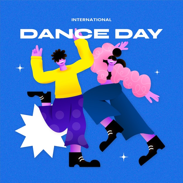 Ilustração do Dia Internacional da Dança Gradiente