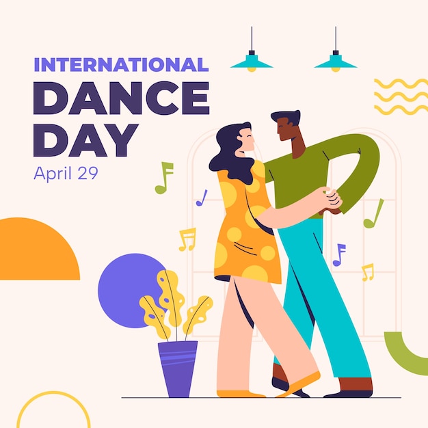 Ilustração do Dia Internacional da Dança Plana