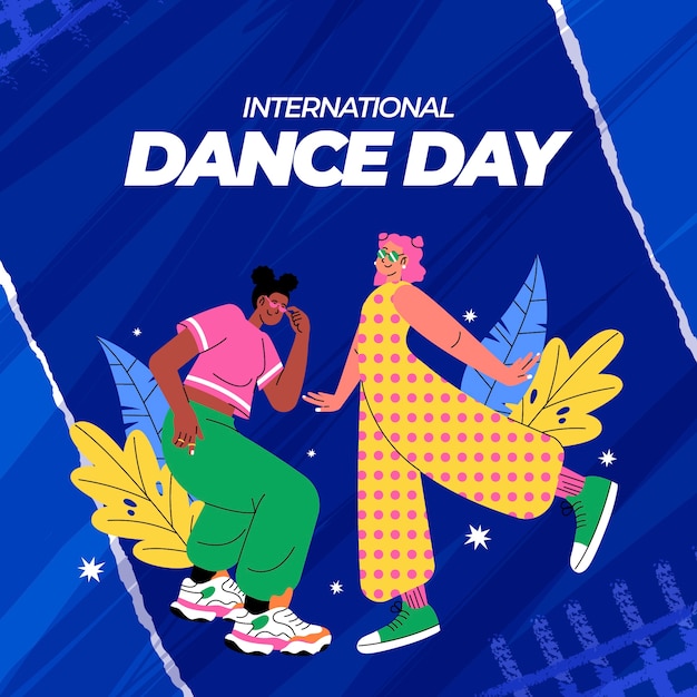 Ilustração do Dia Internacional da Dança Plana