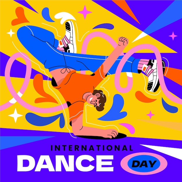 Ilustração do Dia Internacional da Dança Plana