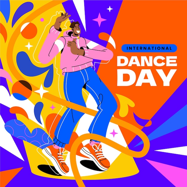 Ilustração do Dia Internacional da Dança Plana