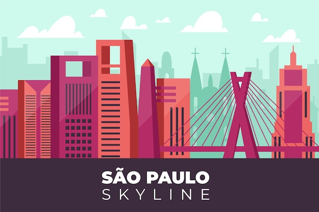 Ilustração do horizonte de São Paulo