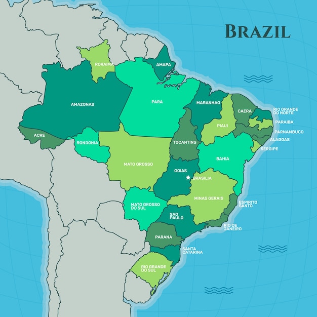 Vetor ilustração do mapa do brasil desenhada à mão