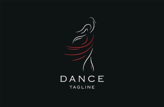 Ilustração em vetor plana de modelo de design de ícone de logotipo de dança