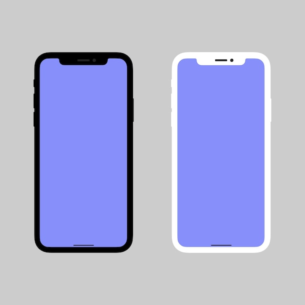 Vetor ilustração em vetor realistas smartphones isolados. maquete de telefone móvel isolado com tela em branco