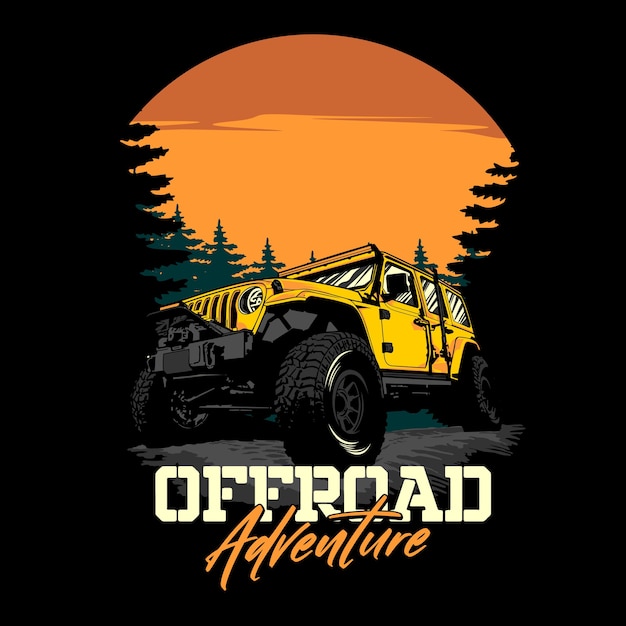 Vetor ilustração gráfica de aventura offroad