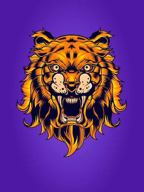 ilustração mítica tigre