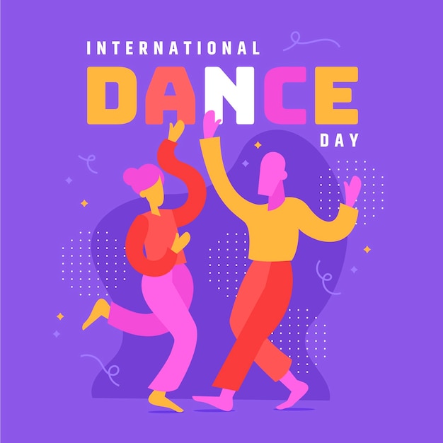 Ilustração plana internacional do dia da dança