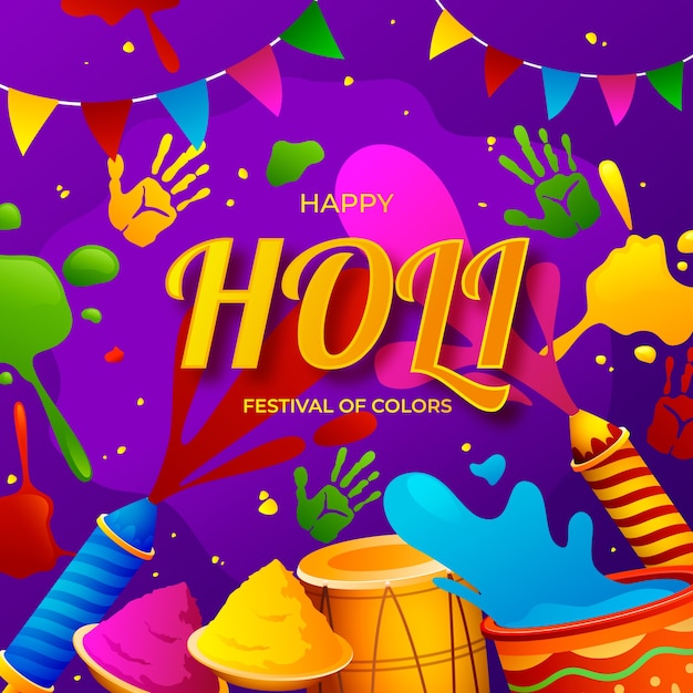 Ilustração realista de holi