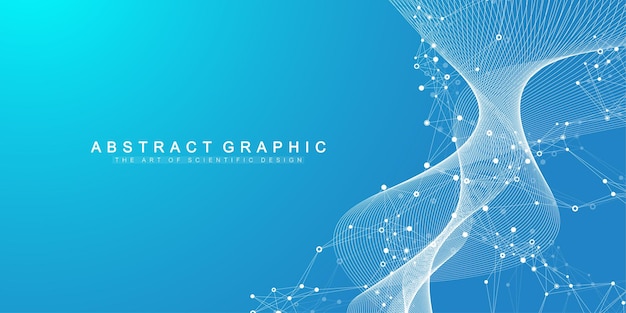 Vetor ilustração vetorial científica engenharia genética hélice de dna molécula ou átomo de cadeia de dna