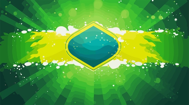 Vetor ilustração vetorial da bandeira do brasil sobre fundo verde