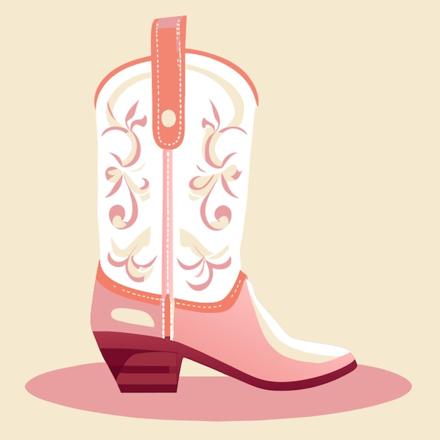 Vetor ilustração vetorial da bota da cowgirl