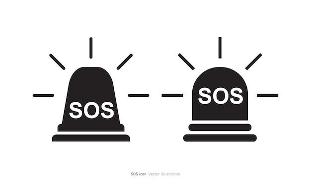 Vetor ilustração vetorial do sinal do botão de alarme de emergência do ícone sos