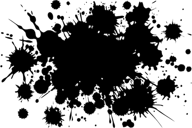 Vetor inco splatter vector set dinâmico splash splatter e blob spray com pontos