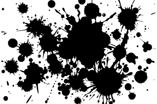 Vetor inco splatter vector set dinâmico splash splatter e blob spray com pontos