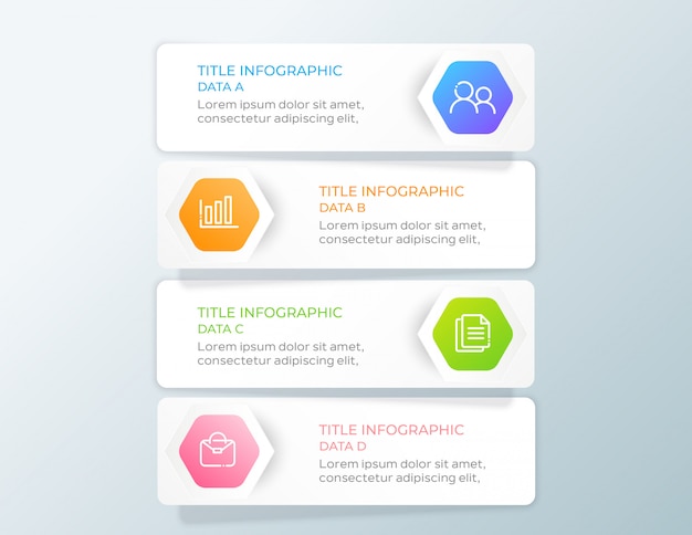 Infográfico empresarial moderno com 4 passos