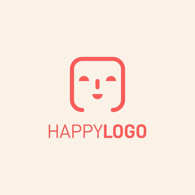 inspiração de design de logotipo de rosto feliz