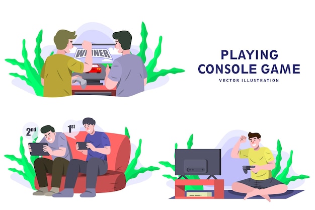 Vetor jogando jogo de console - ilustração do vetor de atividade