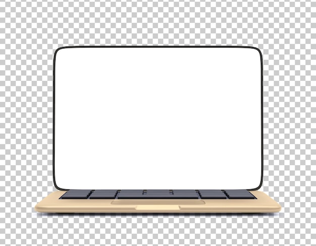 Laptop realista isolado em fundo transparente. Ilustração vetorial