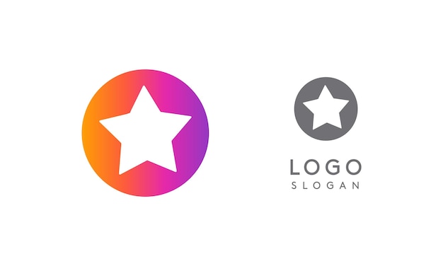 Vetor letra o com estrela gradiente vibrante logotipo colorido para mídia entretenimento tecnologia startup social